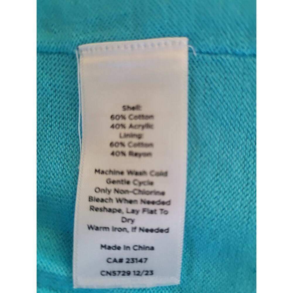 Talbots Women Knit sweater Turquoise Lined Sz SP - Picture 5 of 5
